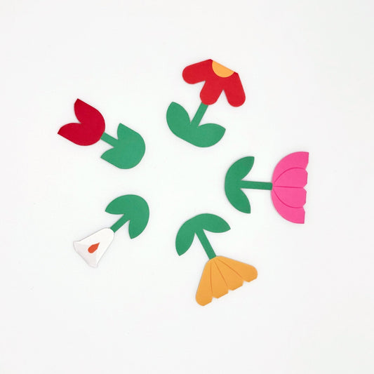 Flower Garden Magnetic Bookmarks - Magnetic flower page markers with flower shapes for planners and books