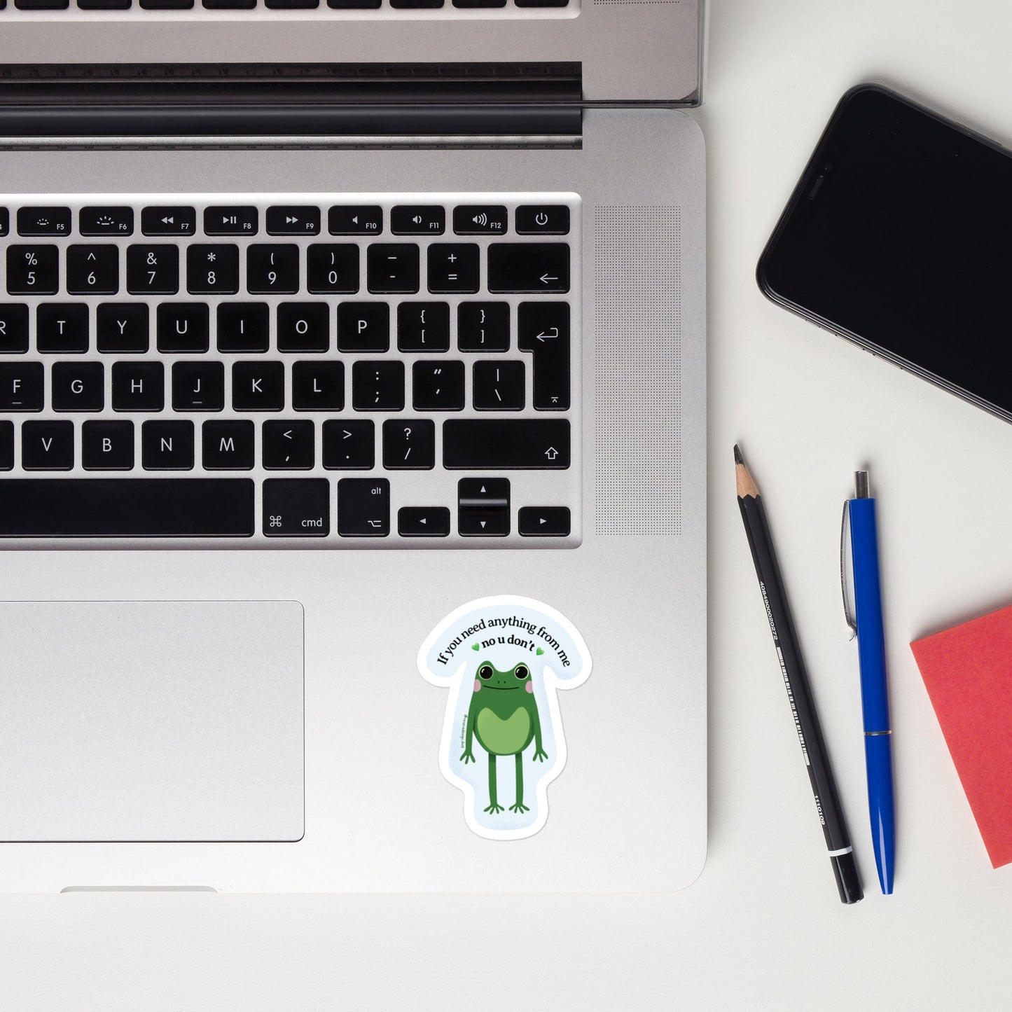 If You Need Anything No U Don’t Sticker - Corporate Menace Frog - Matte Vinyl Frog Sticker - Reverie Design Shop
