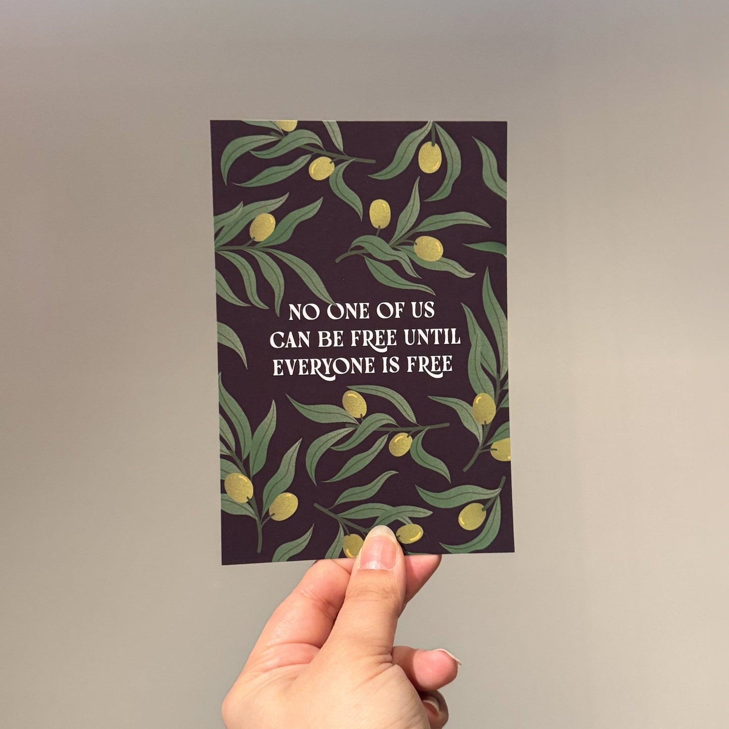 No One Of Us Is Free Postcard, 4x6 | Olive Mini Art Print - Reverie Design Shop