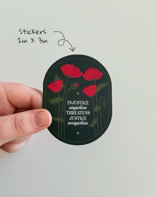 Poppies for Peace Sticker – Vibrant Red Poppy Vinyl Sticker - Reverie Design Shop