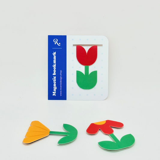 Beautifully packaged, magnetic flower page marker with tulip design for planners and books