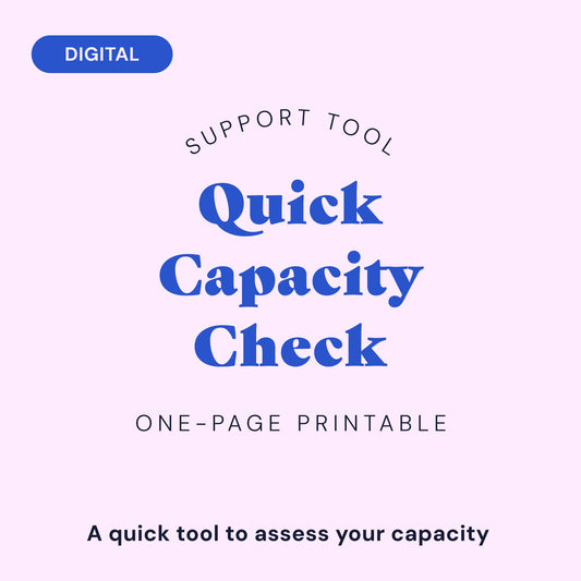 Capacity Score Check [Digital File] - Quick Support Tool for Neurodivergent, Anxious, Chronically ill, or Overwhelmed - Reverie Design Shop