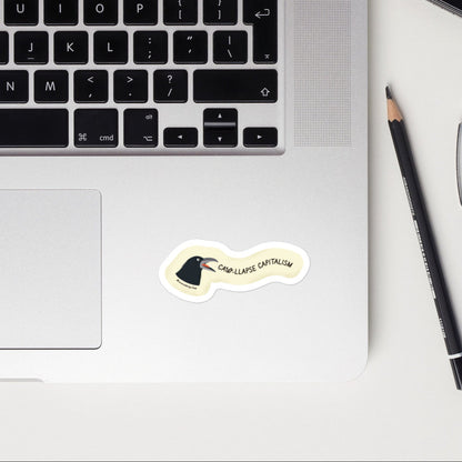Funny activist crow sticker for laptops and water bottles