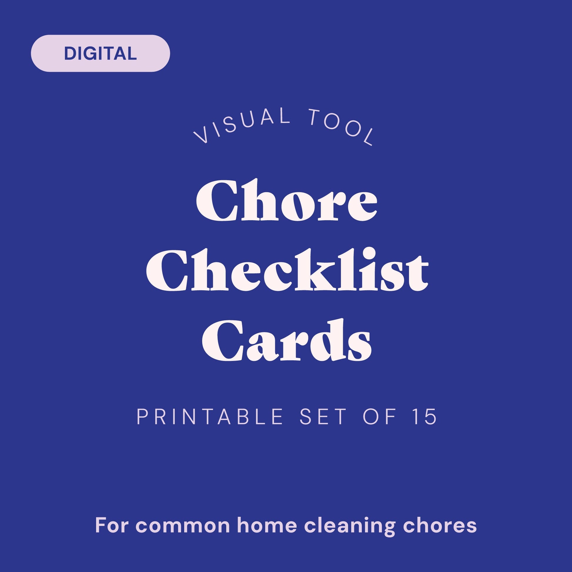 Home Chores Visual Cards [Digital File] - Printable Set of 15 - Reverie Design Shop