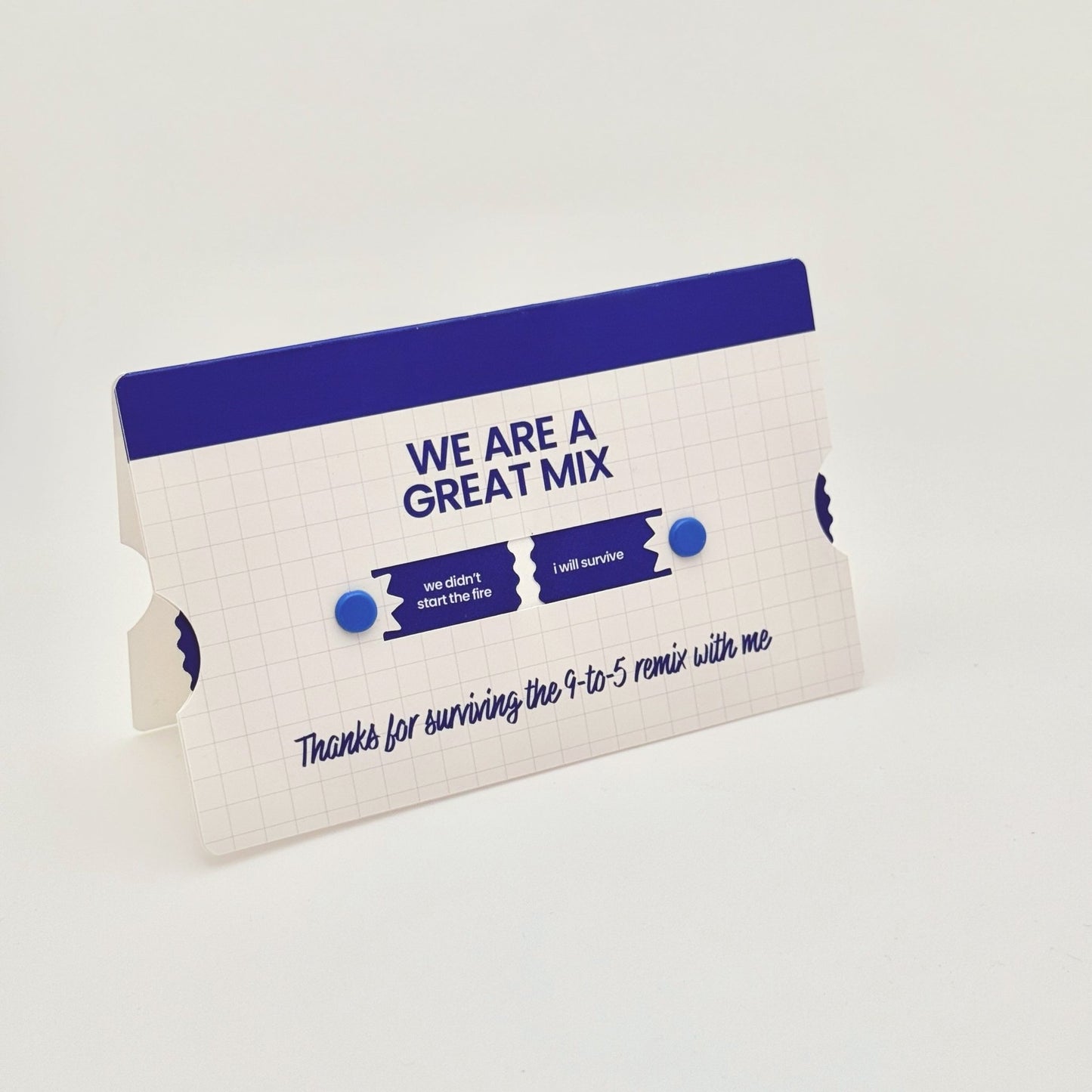 Work BFF mixtape-themed interactive greeting card