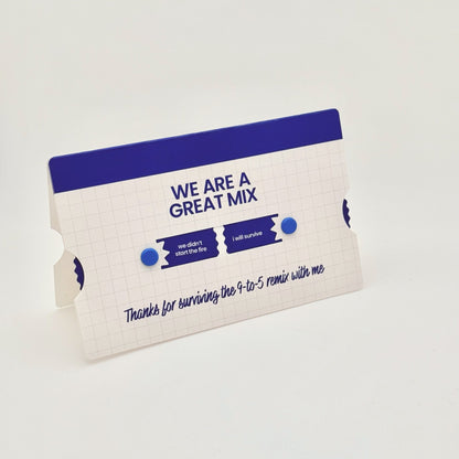 Work BFF mixtape-themed interactive greeting card