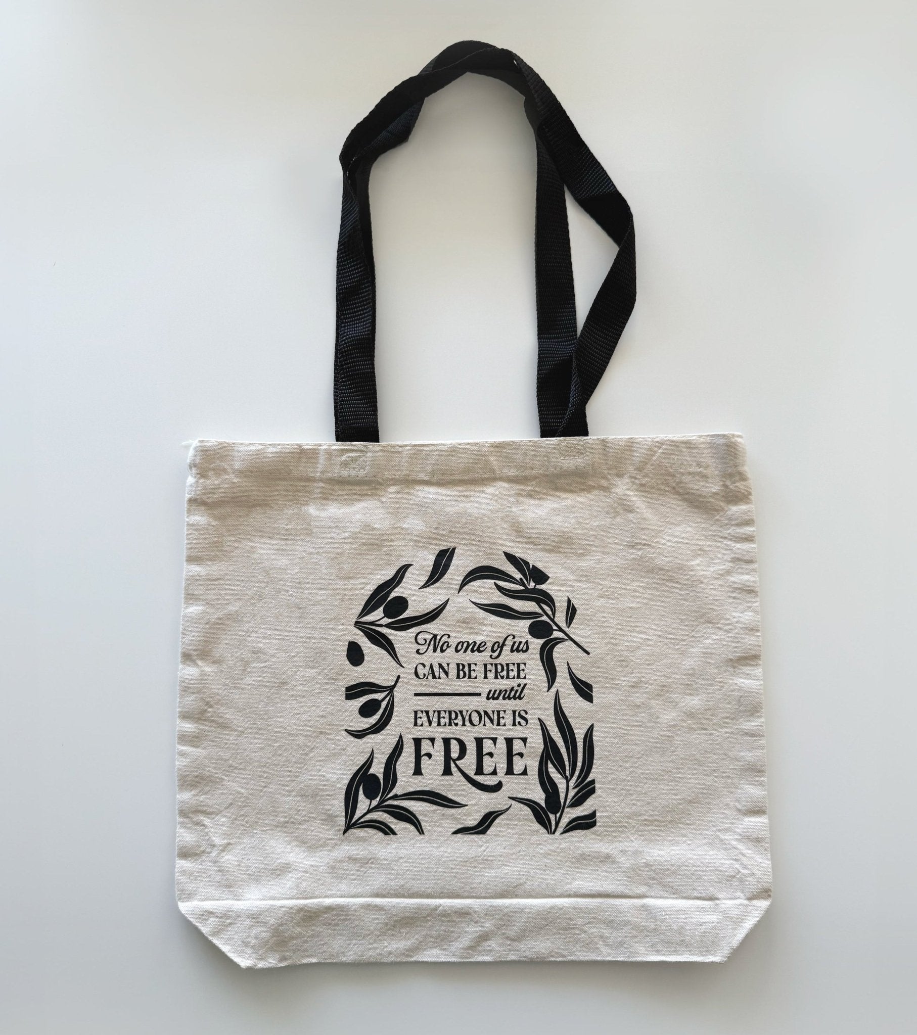 No One Of Us Is Free - Cotton Canvas Tote Bag | Olive illustration - Reverie Design Shop