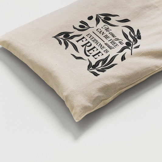 No One Of Us Is Free - Cotton Canvas Tote Bag | Olive illustration - Reverie Design Shop