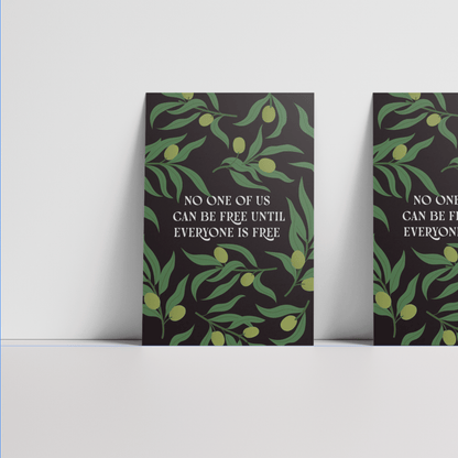 No One Of Us Is Free Postcard, 4x6 | Olive Mini Art Print - Reverie Design Shop