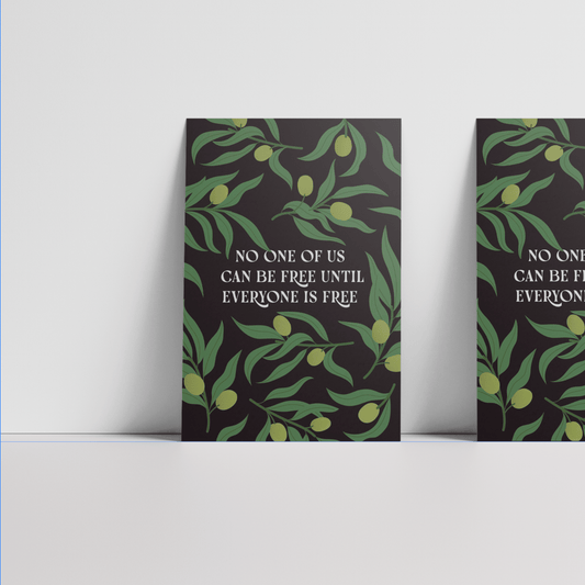 No One Of Us Is Free Postcard, 4x6 | Olive Mini Art Print - Reverie Design Shop