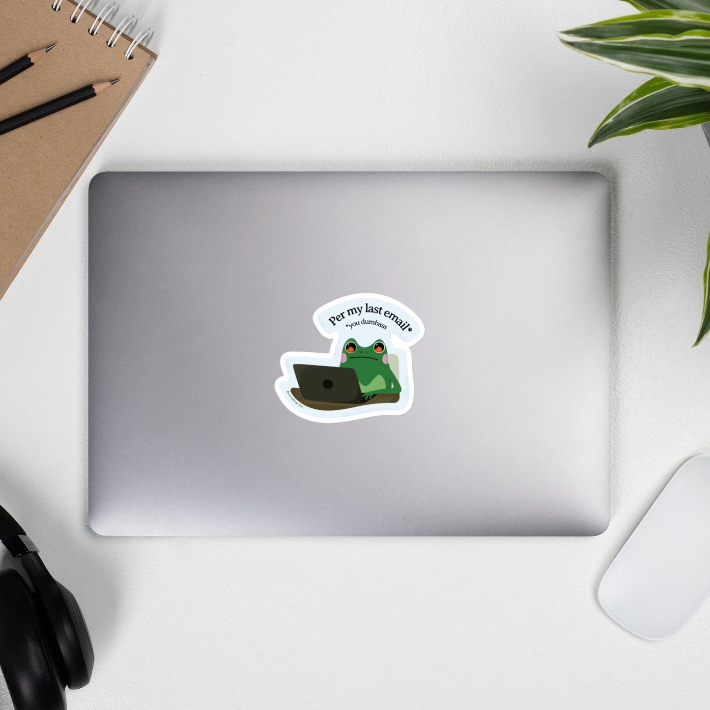 Per My Last Email You Dumba** Sticker - Corporate Menace Frog - Matte Vinyl Frog Sticker - Reverie Design Shop
