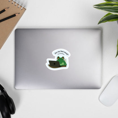 Per My Last Email You Dumba** Sticker - Corporate Menace Frog - Matte Vinyl Frog Sticker - Reverie Design Shop