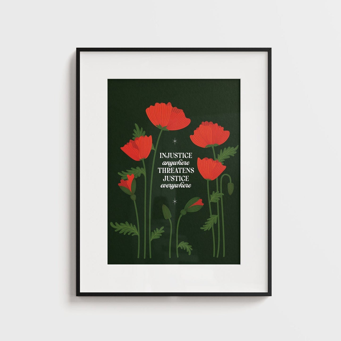 Poppies for Peace - Art Print, 8.5 x 11 Matte Finish, Unframed | Floral Red Poppy Print - Reverie Design Shop