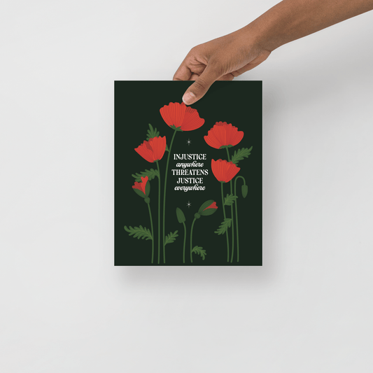 Poppies for Peace - Art Print, 8.5 x 11 Matte Finish, Unframed | Floral Red Poppy Print - Reverie Design Shop