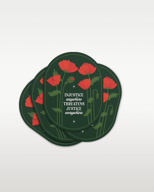 Poppies for Peace Sticker – Vibrant Red Poppy Vinyl Sticker - Reverie Design Shop