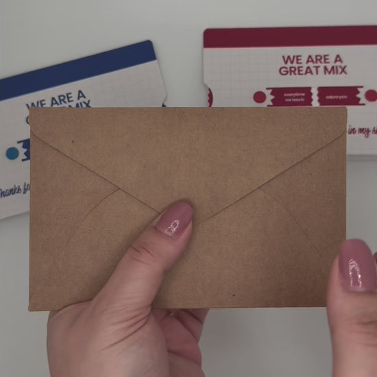 Video showcasing interactive greeting card. Two rotating circles are spun to reveal song titles